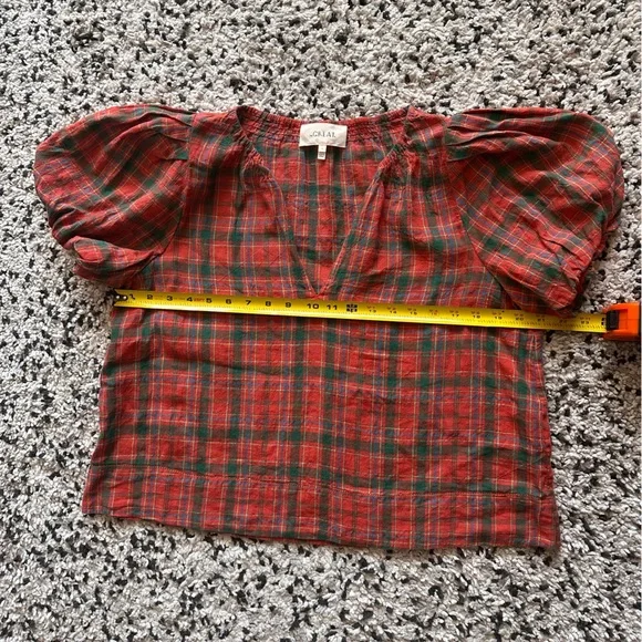 The Great. The Bell Top in Holly Plaid Size 1 - Picture 4 of 5